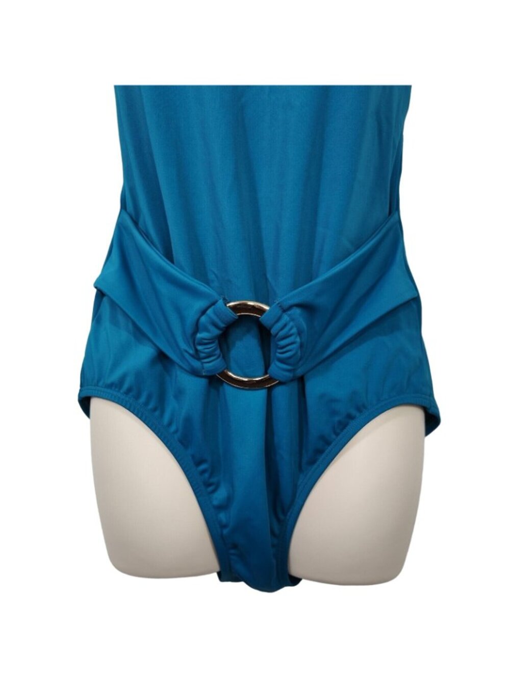 Time And Tru One Piece Swimsuit Women Size L 12-14 Blue Padded Adjustable Strap - Picture 2 of 8